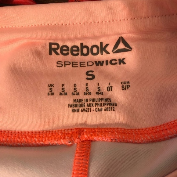 REEBOK Speedwick Leggings Women's Size Small Orange Striped Athletic - Picture 6 of 8